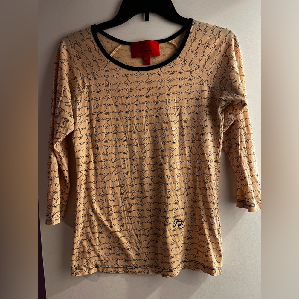 Z SPOKE BY ZAC POSEN PRINTED COTTON TEE TOP S